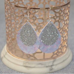 Purple Mermaid Teardrop Earrings